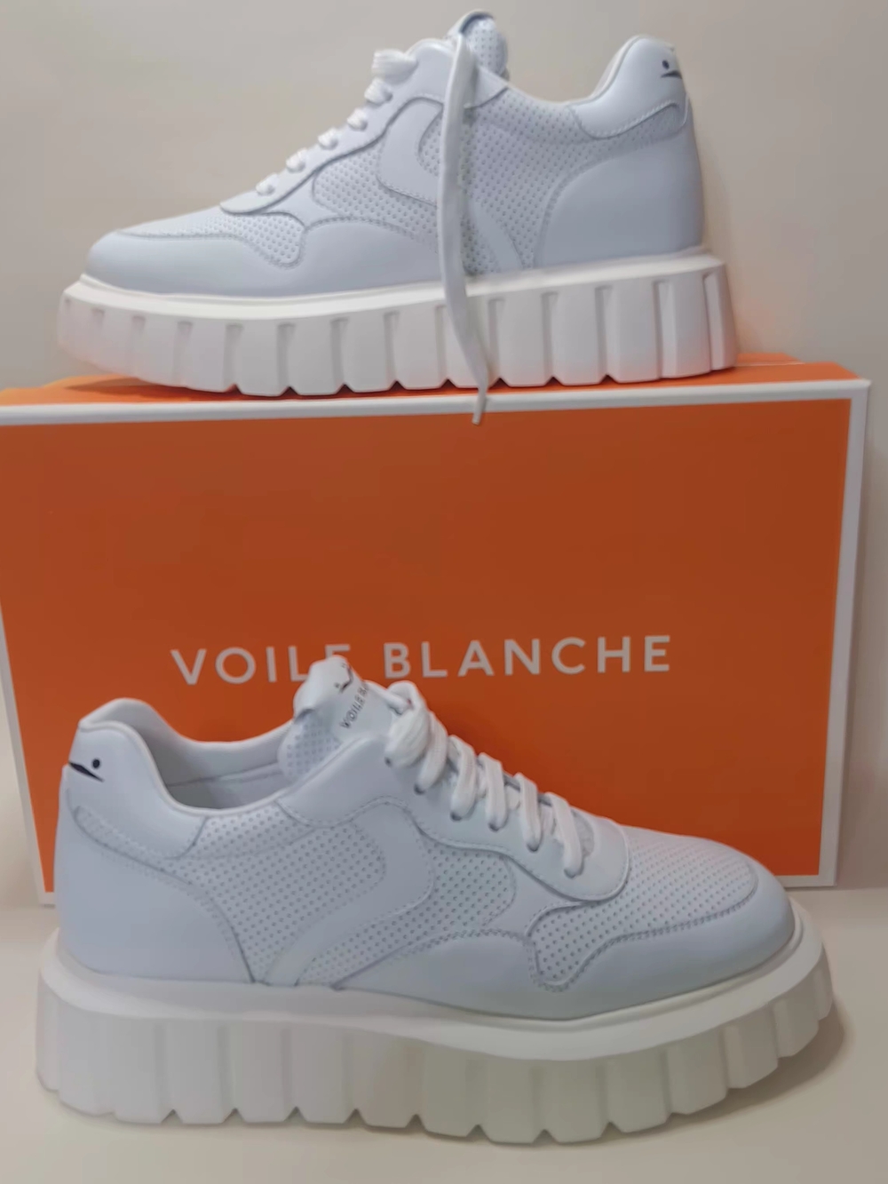 Voile Blanche White Chunky Platform Sneakers